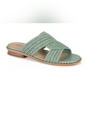 Origins Mint Green Woven Slide Mule
